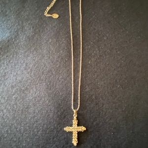Claire's Smoky Rhinestone Cross Necklace